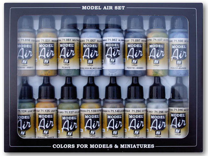 Vallejo WWII USAAF Model Air Paint Set (16 Colors)