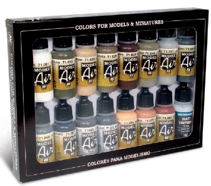 German WWII Europe & Africa Model Air Paint Set (16 Colors)