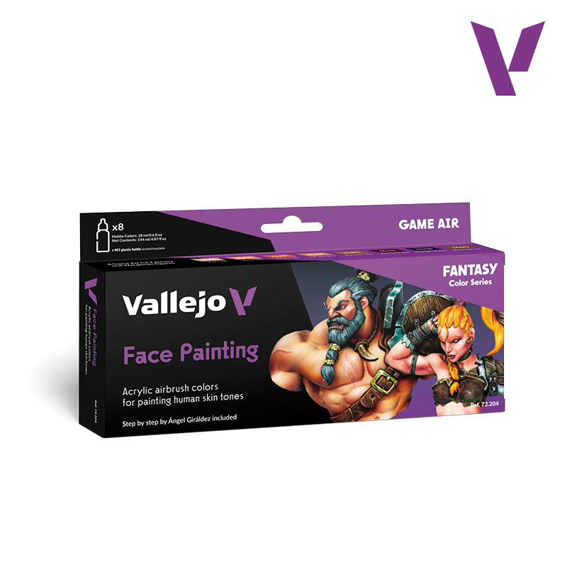 Vallejo Game Air Fantasy Face Painting Paint Set (8 Colors)