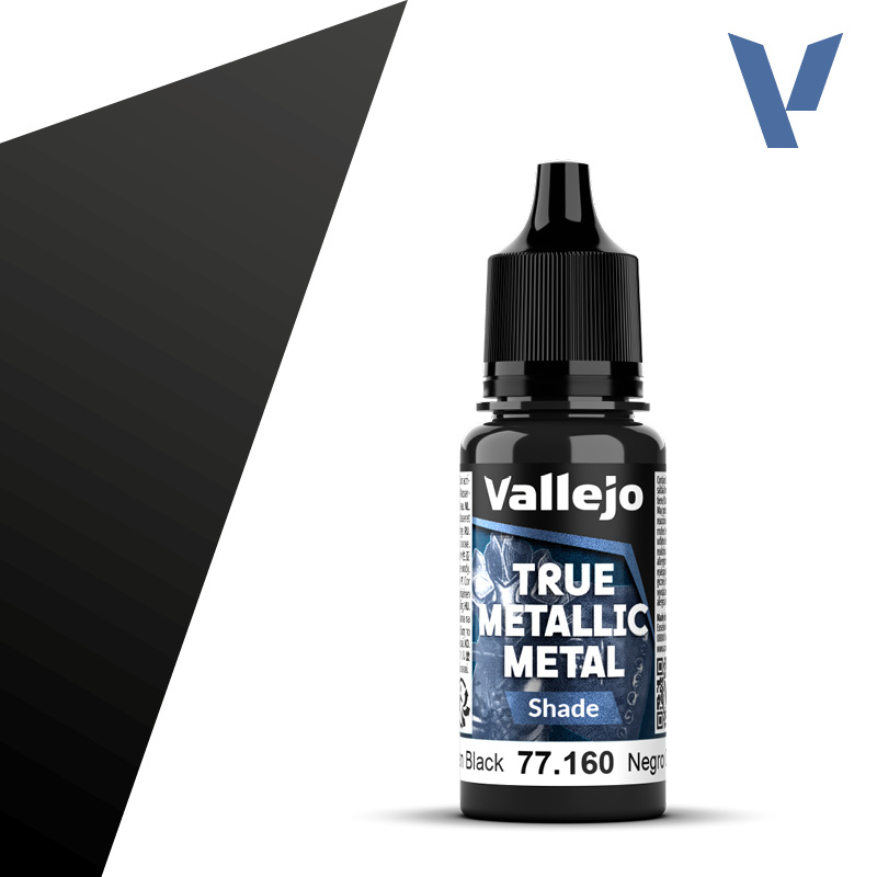 Vallejo True Metallic Metal Obsidian Black (Shade) (18ml)