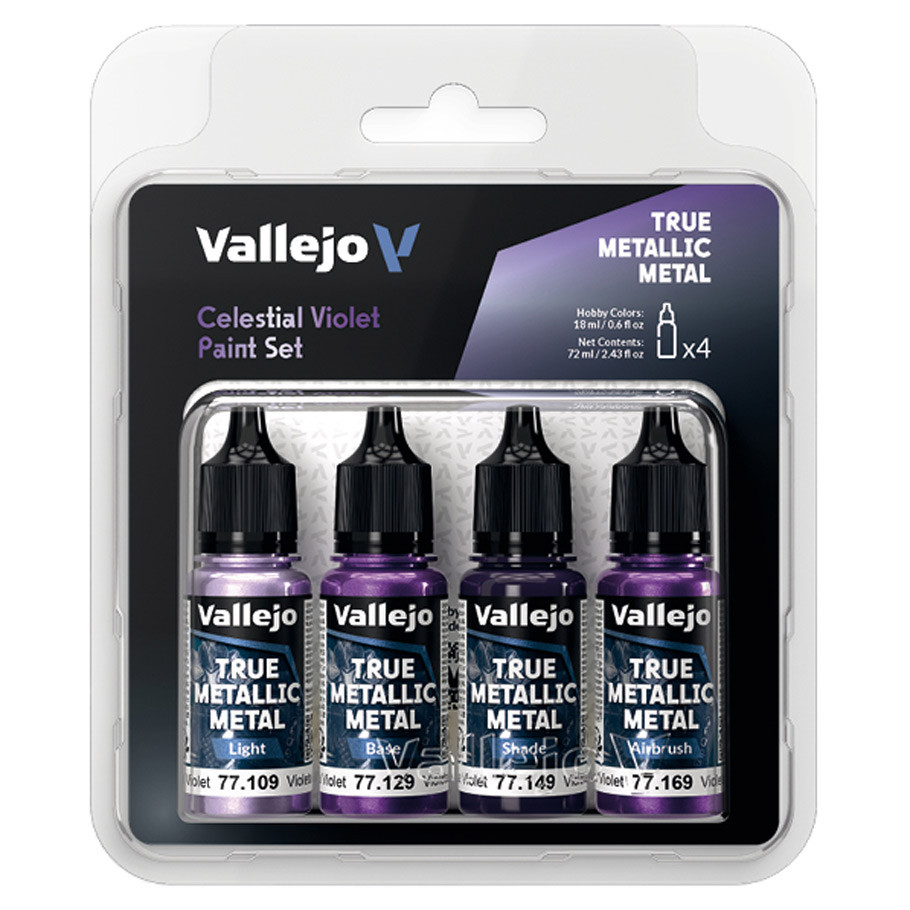 Vallejo Celestial Violet True Metallic Metal Paint Set (4 Colors)