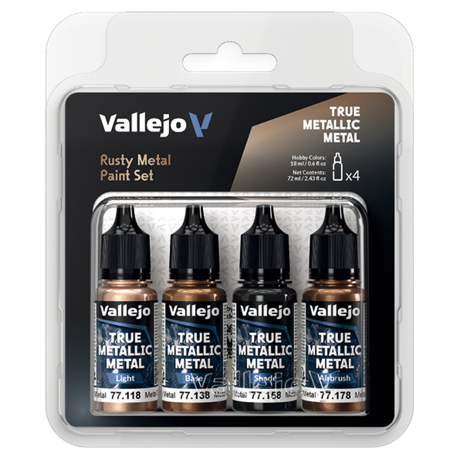 Vallejo Rusty Metal True Metallic Metal Paint Set (4 Colors)