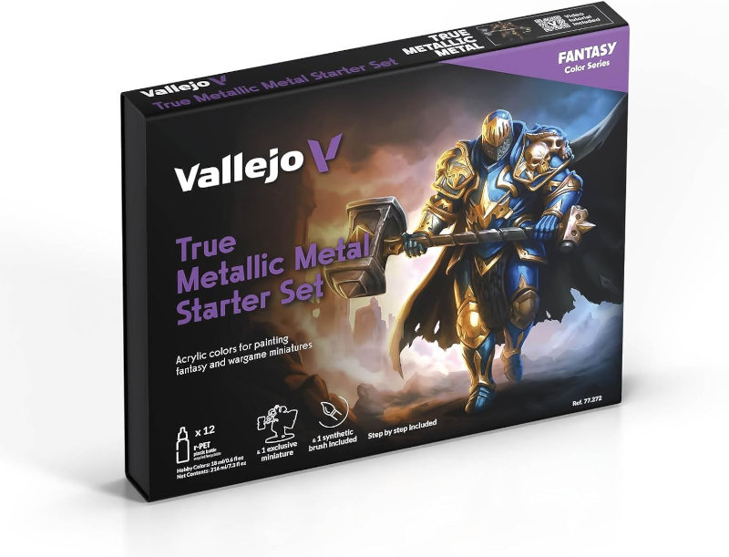 Vallejo True Metallic Metal Starter Set, 12 Bottles