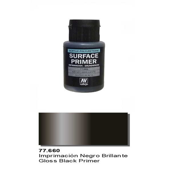 Vallejo Metal Color: Gloss Black Primer 32ml Bottle