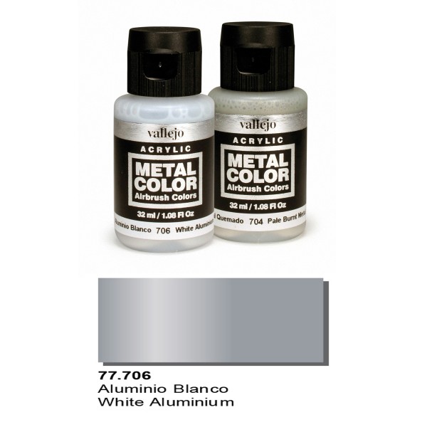 Vallejo Metal Color: White Aluminum Metal Color 32ml Bottle