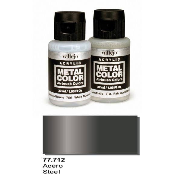 Vallejo Metal Color: Steel Metal Color 32ml Bottle