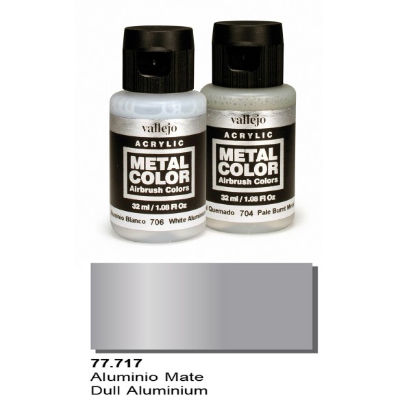 Vallejo Metal Color: Dull Aluminum Metal Color 32ml Bottle