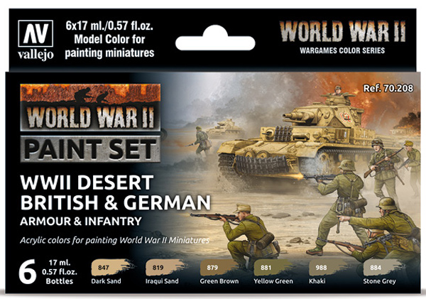 WWII Paint Set - Desert British & German Armour & Infantry