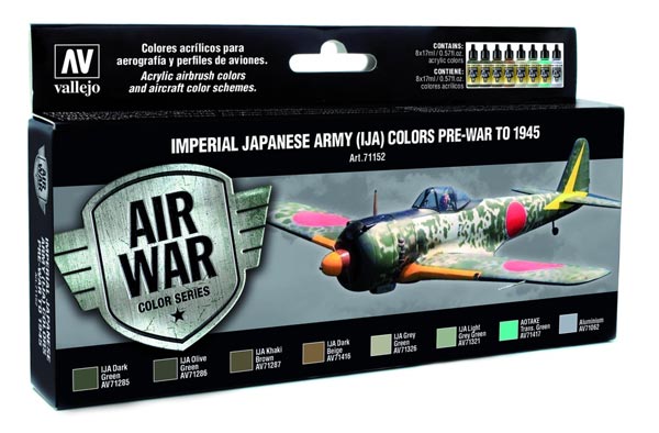 Imperial Japanese Army Colors Pre-War to 1945 Model Air Paint Set (8 Colors)