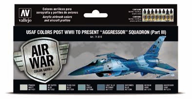 USAF Colors Post WWII to Present Aggressor Squadron Part 3 Model Air Paint Set (8 Colors)
