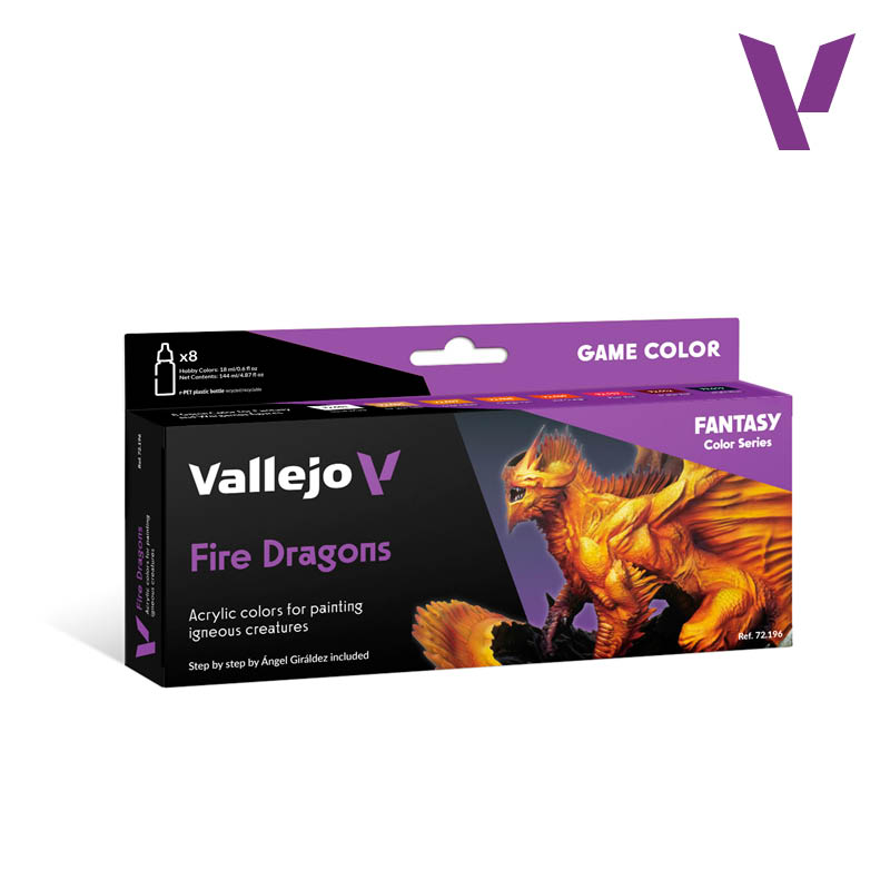 Game Color Fantasy Fire Dragons Paint Set