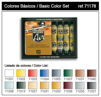 Bottle Basic Model Air Paint Set (16 Colors)