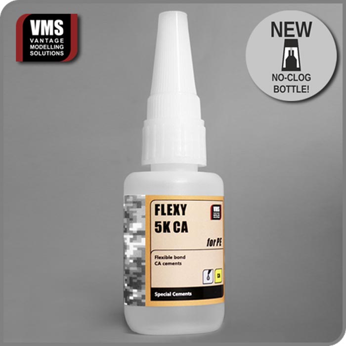 VMS Flexy 5K CA Glue for Photo-Etched 25mL (NEW PIN IN CAP BOTTLE)