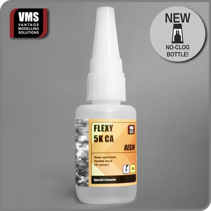 VMS Flexy 5K CA Contact Adhesive for RESIN Parts and Models (NEW PIN IN CAP BOTTLE)