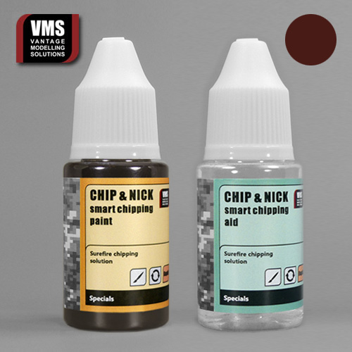 Chip & Nick Smart Chipping Paint Set - 01 Dark Brown + Chip Aid