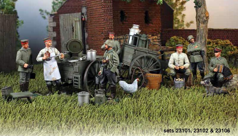 War Park WWII German Figure 1/30 Dining Car Field Kitchen Set KH033 Collection 