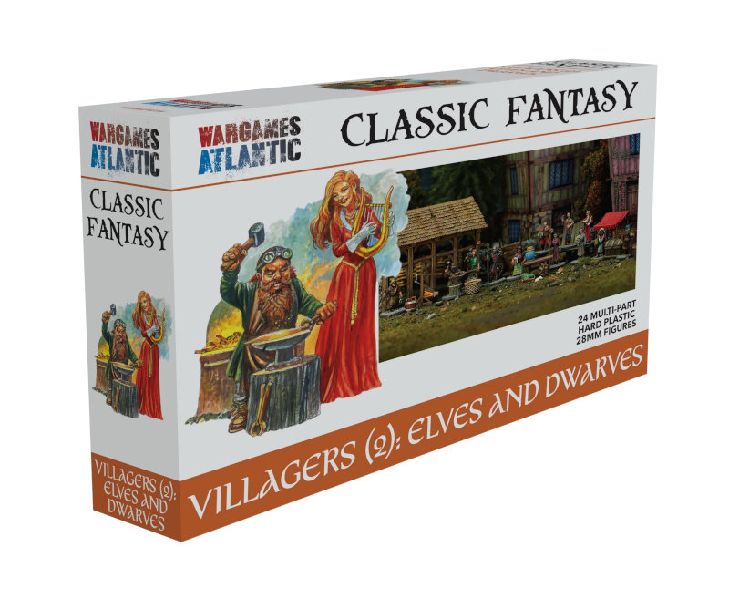 Wargames Atlantic Classic Fantasy Villagers (2): Elves & Dwarves