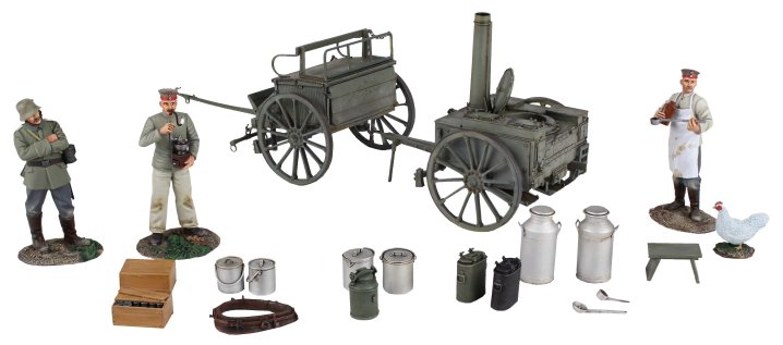 WWI German 1908 Hf11 Limber, Field Kitchen, Figures & Accessories