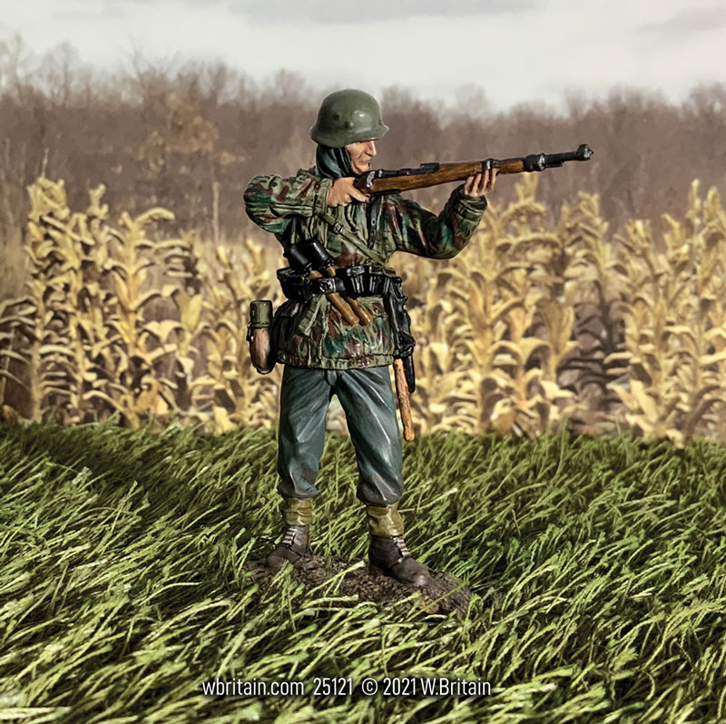 German Grenadier in Parka Standing Firing K98, 1943-45