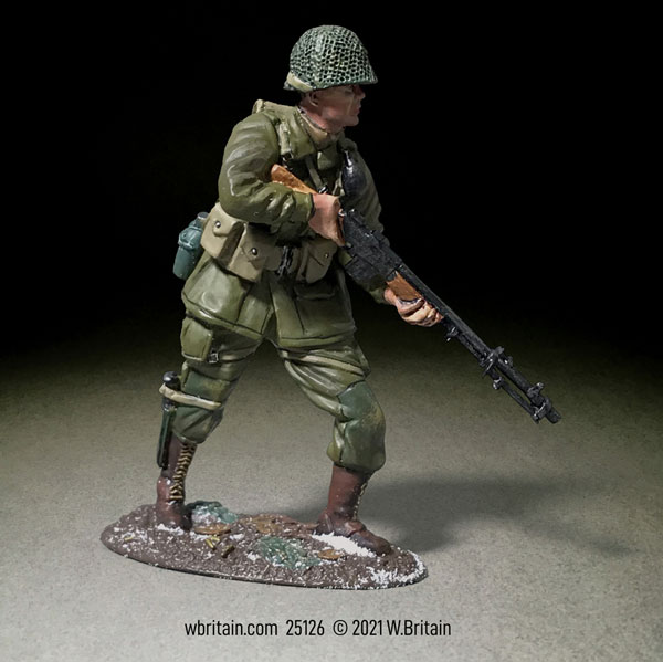 U.S. 101st Airborne Advancing with BAR, Winter, 1944-45