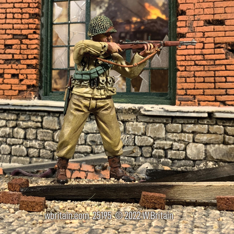 U.S. Infantryman Standing Firing M1 Garand 1943-45