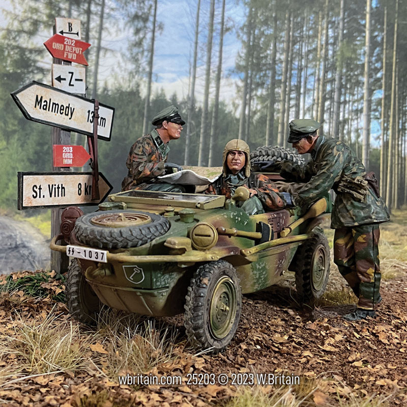 Kaiserbaracke Crossroads Type 166 Schwimmwagen 1st SS, Ardennes 1944-45