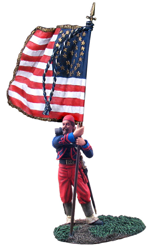 American Civil War: Union Infantry 114th Pennsylvania Zouaves Color Sergeant with National Colors No.1 - ONLY 1 AVAILABLE