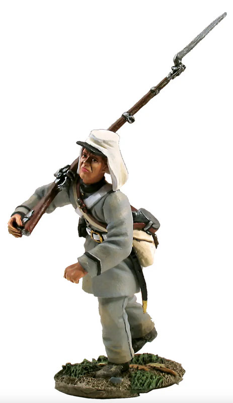 American Civil War: Confederate Advancing at Right Shoulder Shift in Frock Coat with Havelock No.1 - ONLY 2 AVAILABLE