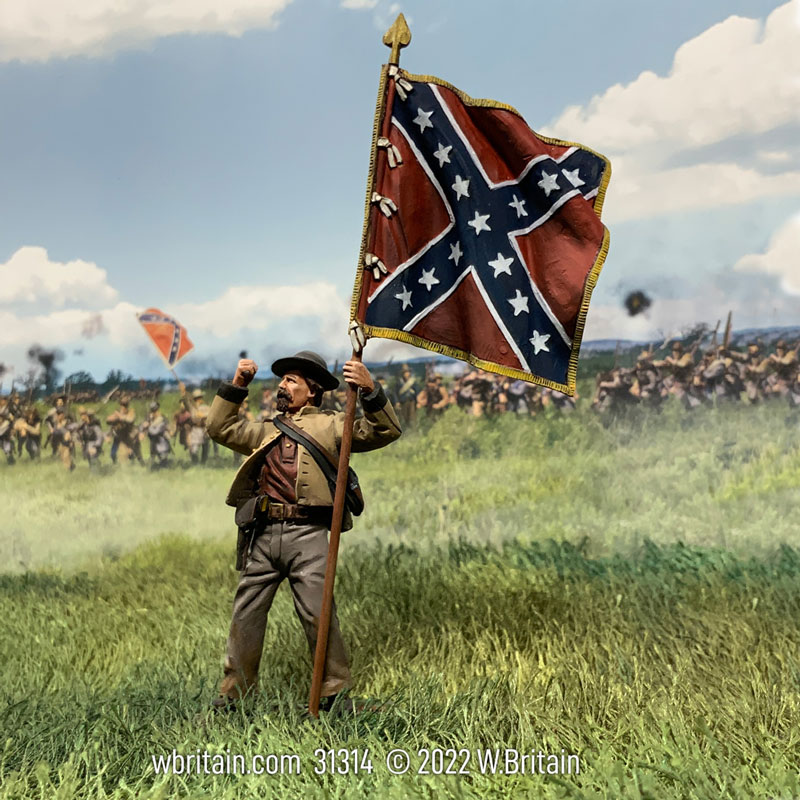 Defiant Confederate Infantry Waving ANV Flag