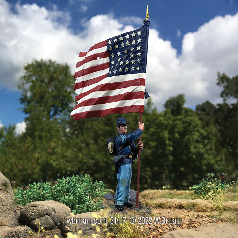 Union NCO Flagbearer, 44th New York Infantry with National Colors