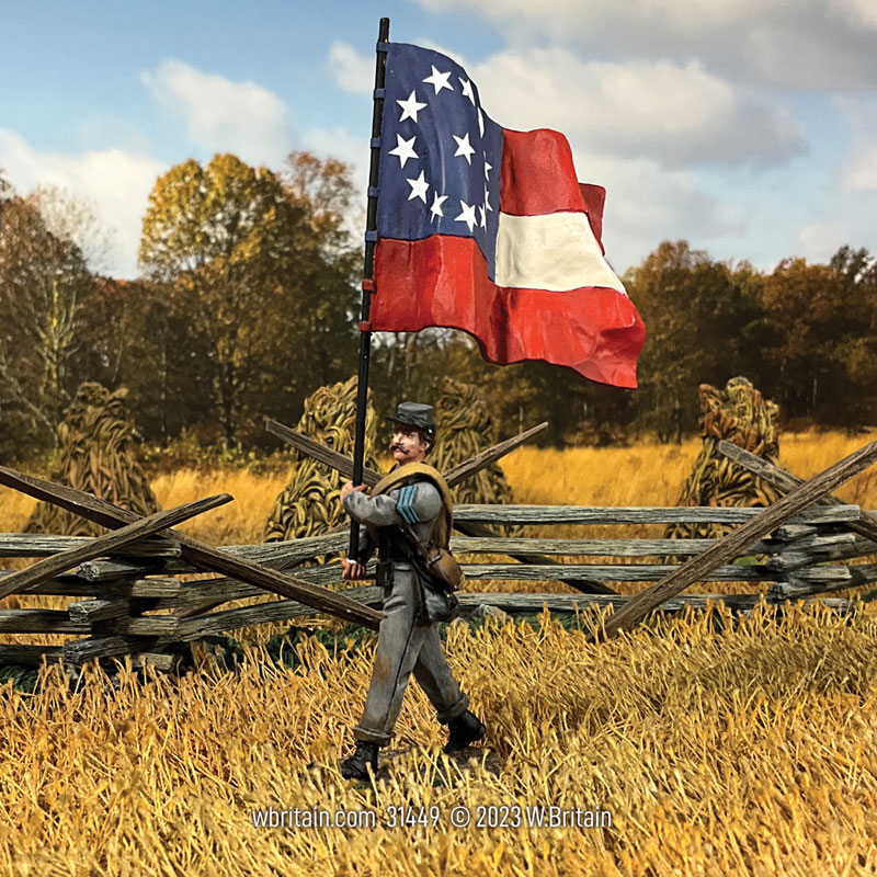 Confederate Infantry Flagbearer with 1st National Colors