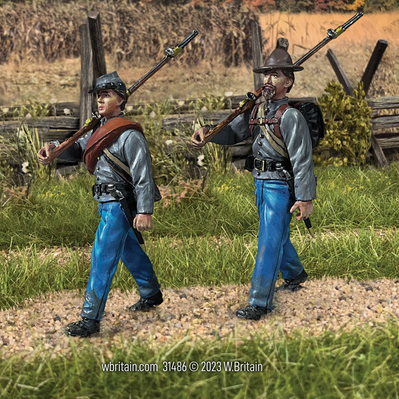 Forward March 2 Confederate Infantry Marching