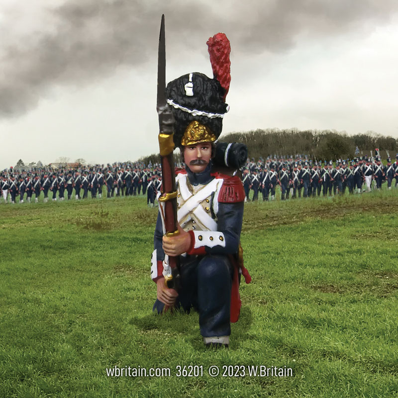 French Imperial Guard in Campaign Trousers Kneeling Defending No.2