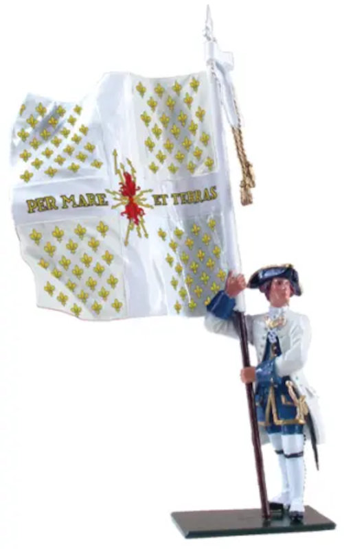 Bluecoats - Compagnies franches de la Marine Ensign with Colonel's Color, 1754- 1760