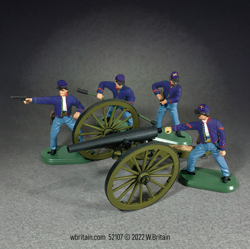 3 Inch Ordinance Rifle Cannon with 4 Union Artillery Crew