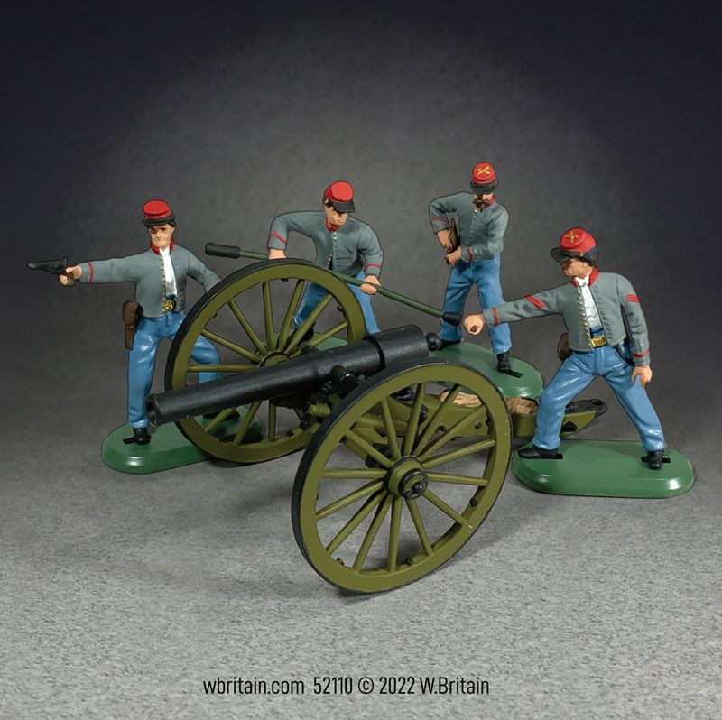 10 Pound Parrott Cannon with 4 Confederate Artillery Crew