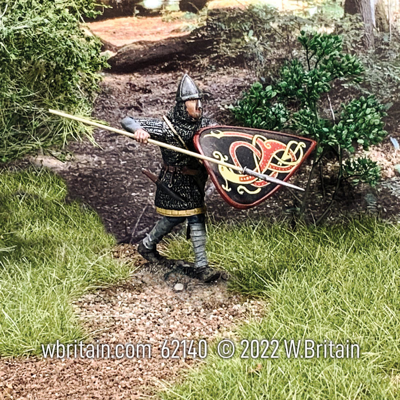 Edgard Saxon Defending with Spear and Kite Shield