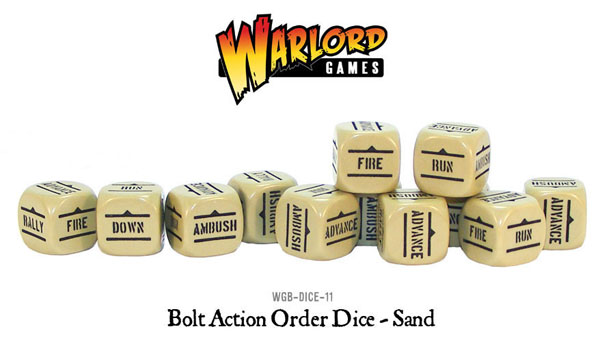 Bolt Action Orders Dice Packs - Sand (12)