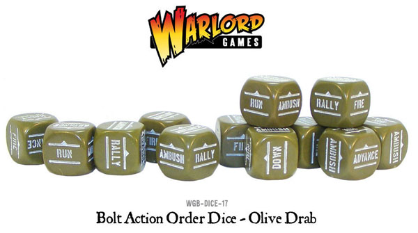 Bolt Action Orders Dice - Olive Drab (12)