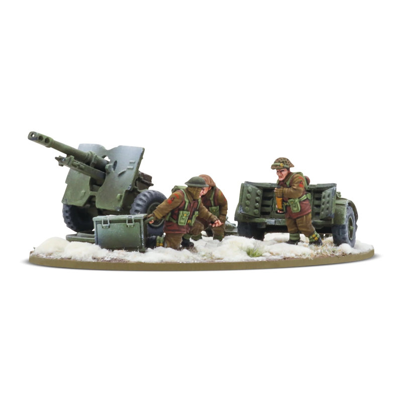 Warlord Bolt Action 25-Pdr Light Howitzer with British Infantry (Winter) Crew