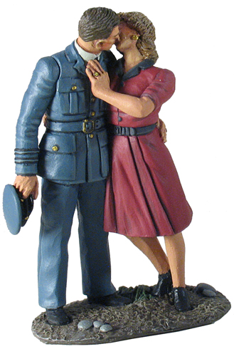 RAF Pilot and Girl Kissing Goodbye