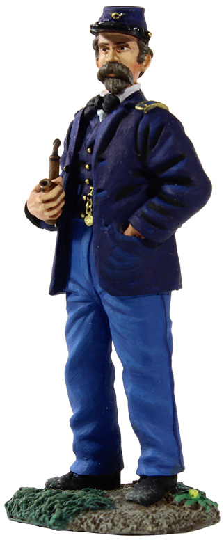 Federal Infantry Officer Standing Wearing Sack Coat with Pipe