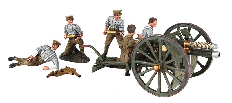 WWI 1914 British 13 Pound Gun RHA with Five Man Crew