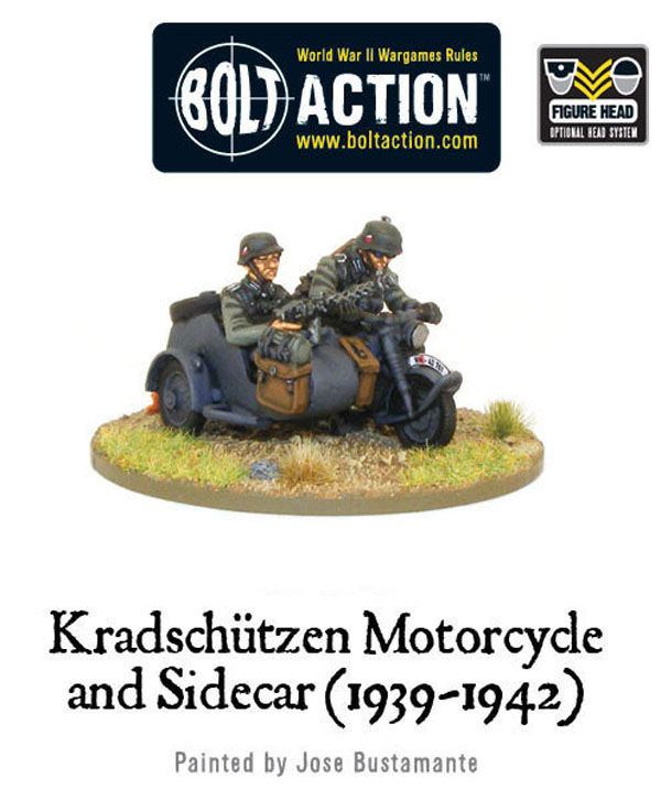 WWII Afrika Korps Kradschutzen Motorcycle and Sidecar
