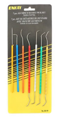 7pc Assorted Stainless Steel Dental/Putty Pick Set