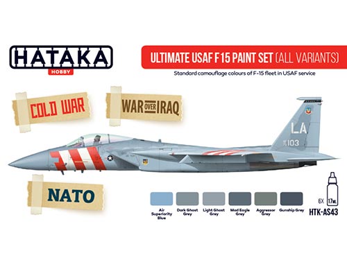 Red Line: Ultimate USAF F-15 paint set (all variants) 6 colors optimized for airbrush