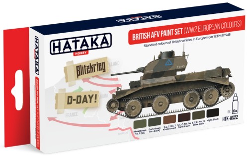 Red Line: British AFV WWII Europe 1939-45 Paint Set (6 Colors) - Optimized For Airbrush - 17ml Bottles
