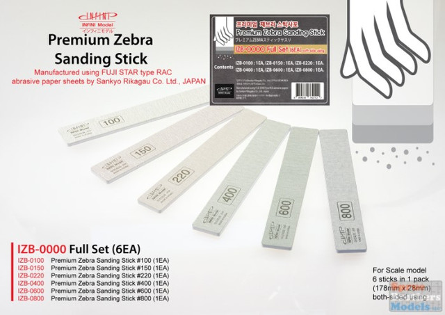Premium Zebra Sanding Stick Full Set