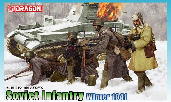 WWII Soviet Infantry Winter 1941 - 4 Figure Set