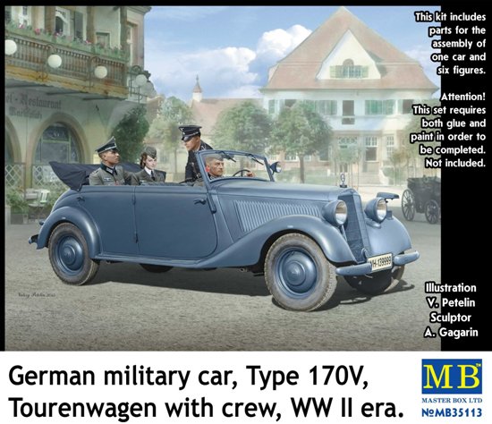 WWII German Military Car Type 170V Tourenwagen with Crew